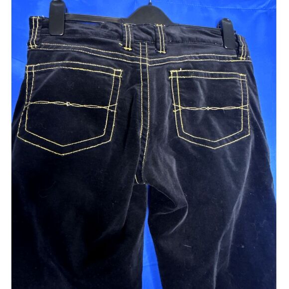 Old Navy Womens Black Ultra Low Rise Stretch Jeans Flare Wide Leg Warm Thick Y2K - Picture 5 of 8